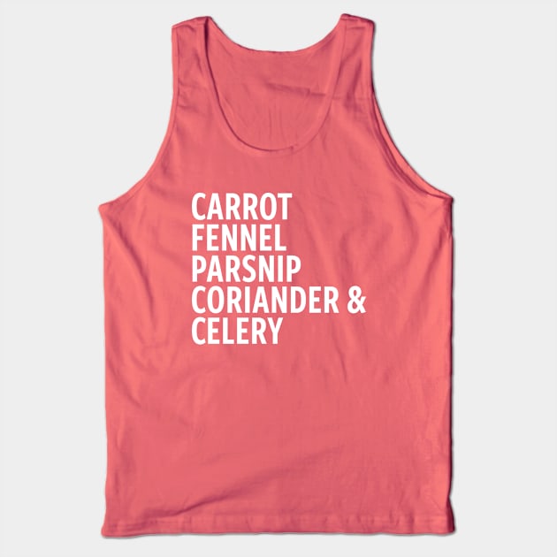 Carrot Family Reunion Tank Top by Kale Von Celery